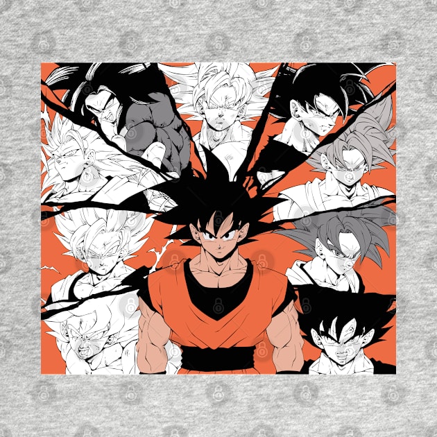 Son Goku all transformations by PGasbarroneArt